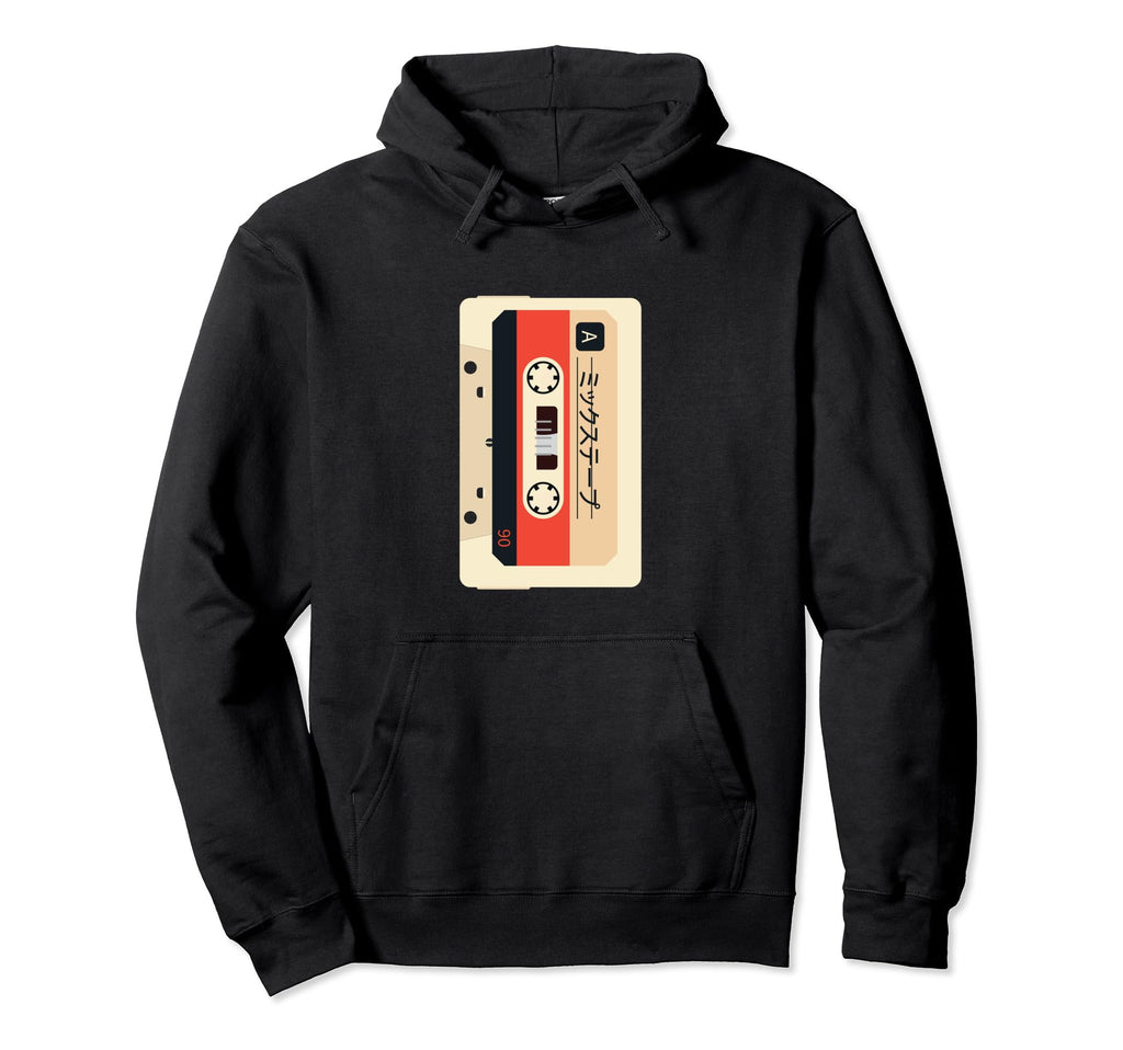 80S Japanese Music Cassette Tape Hoodie - Casual Everyday Wear for Adults - T-Shirt, Sweatshirt, Hoodie