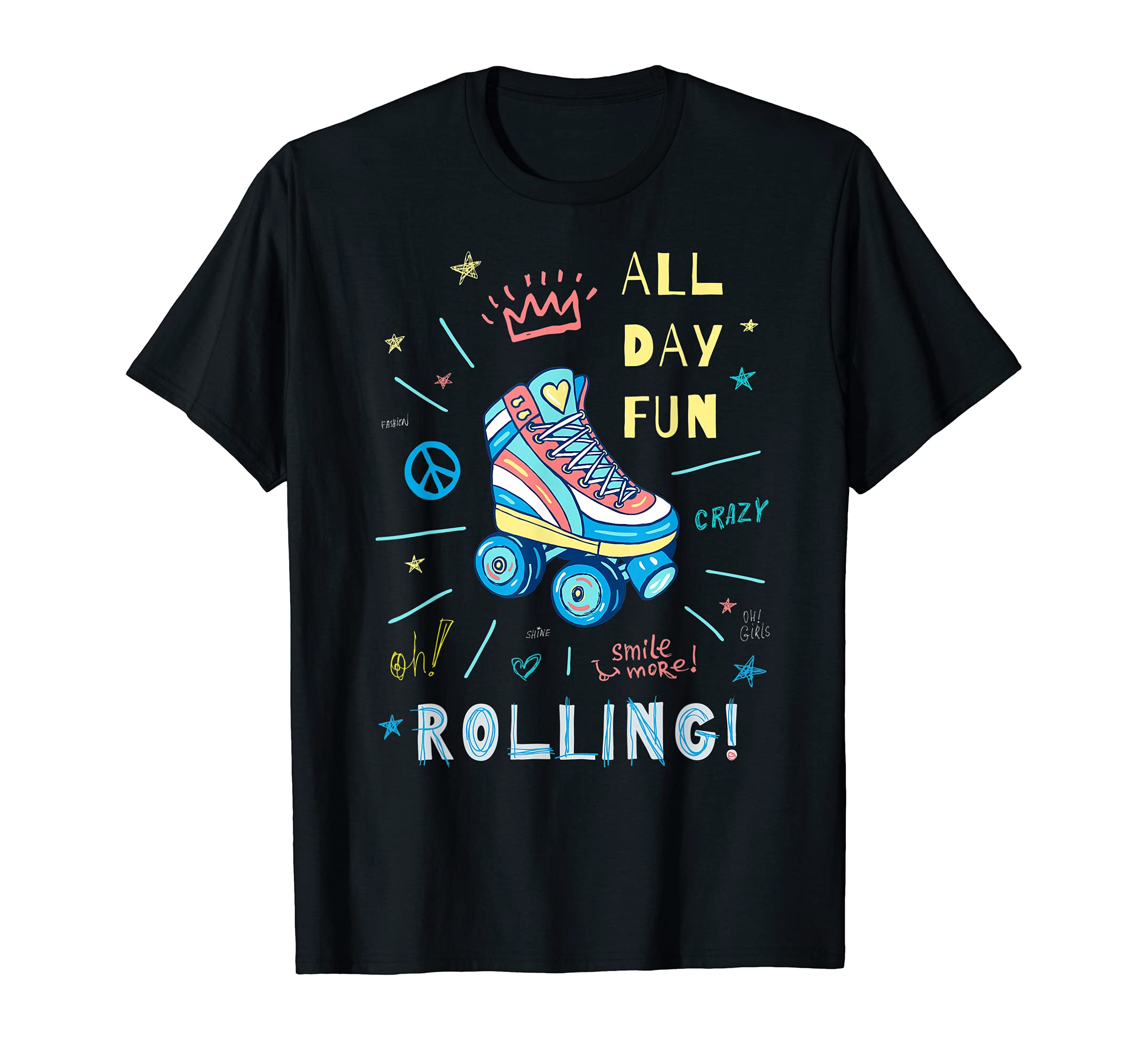 Roller Skater Skating 70S 80S Skates T-Shirt - Unique Graphic for Adults - T-Shirt, Sweatshirt, Hoodie