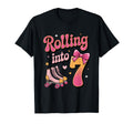 Rolling Into 7 Roller Skate 7Th T-Shirt - Aesthetic Graphic Men Women - T-Shirt, Sweatshirt, Hoodie