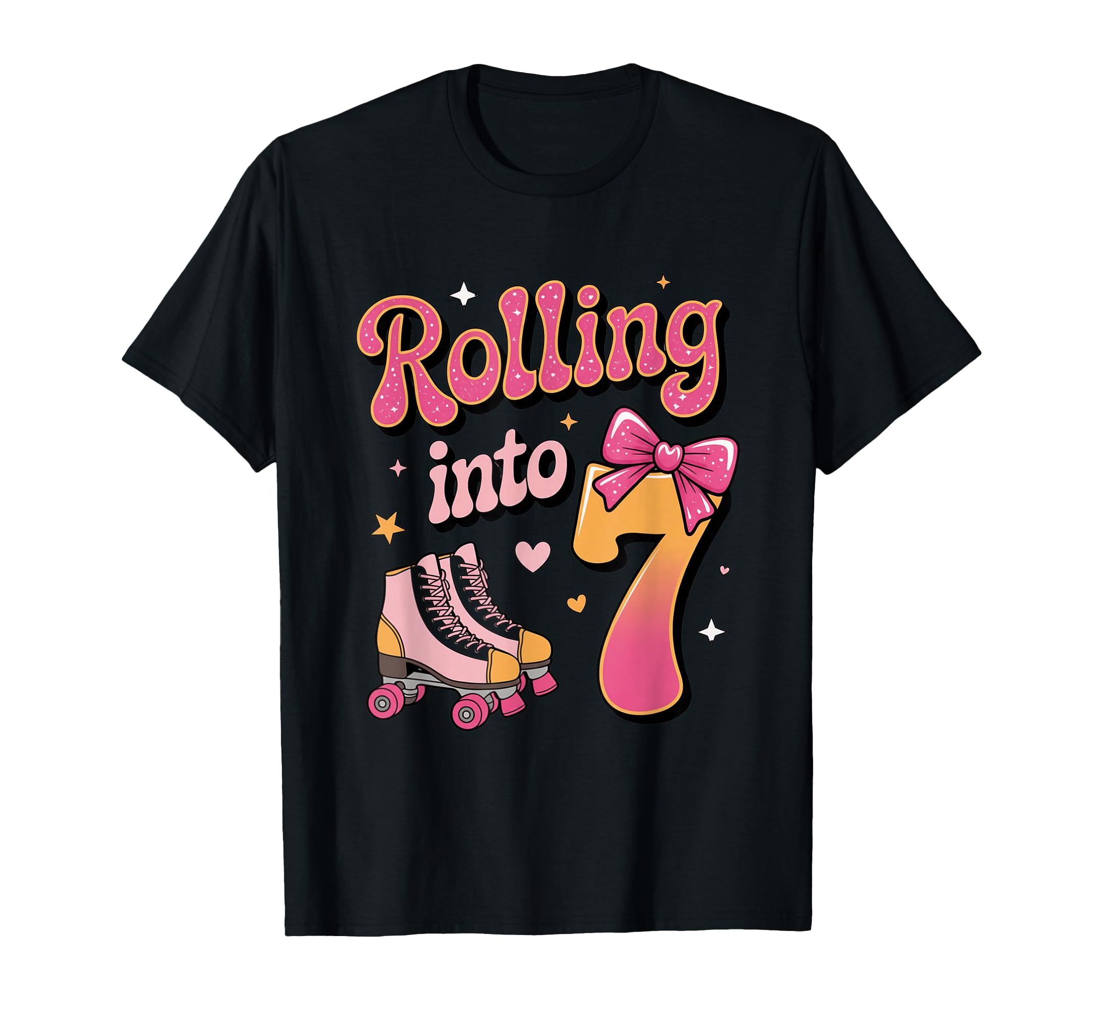 Rolling Into 7 Roller Skate 7Th T-Shirt - Aesthetic Graphic Men Women - T-Shirt, Sweatshirt, Hoodie