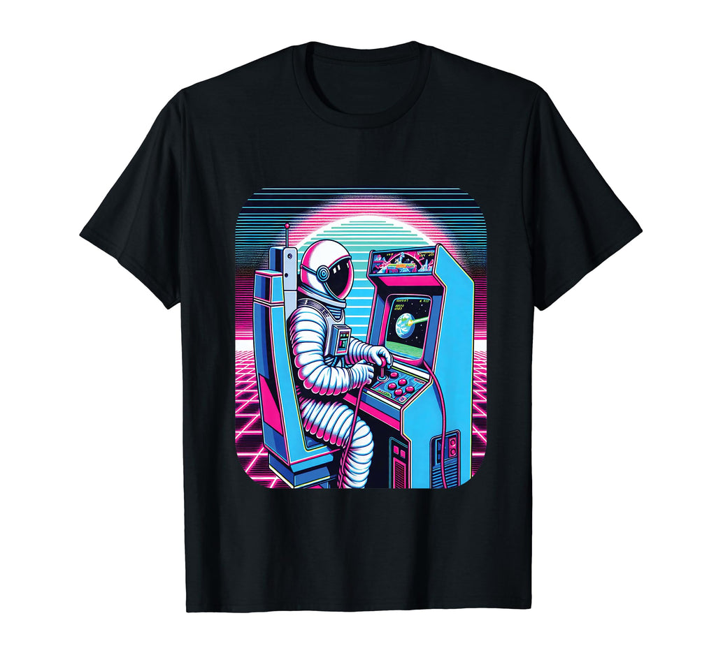 Arcade Game Machine Astronaut Gaming T-Shirt - Custom Art Print Unisex - T-Shirt, Sweatshirt, Hoodie