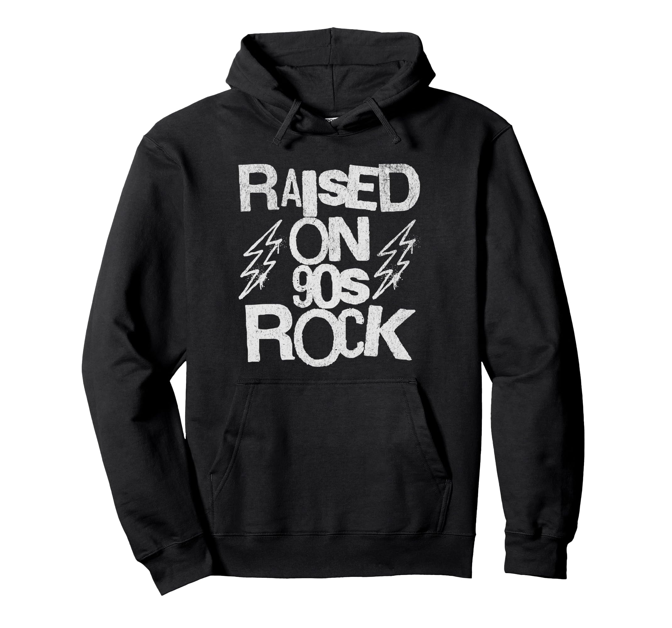 Raised 90S Rock Grunge Stencil Diy Rebel Hoodie - Graphic Print for Adults - T-Shirt, Sweatshirt, Hoodie