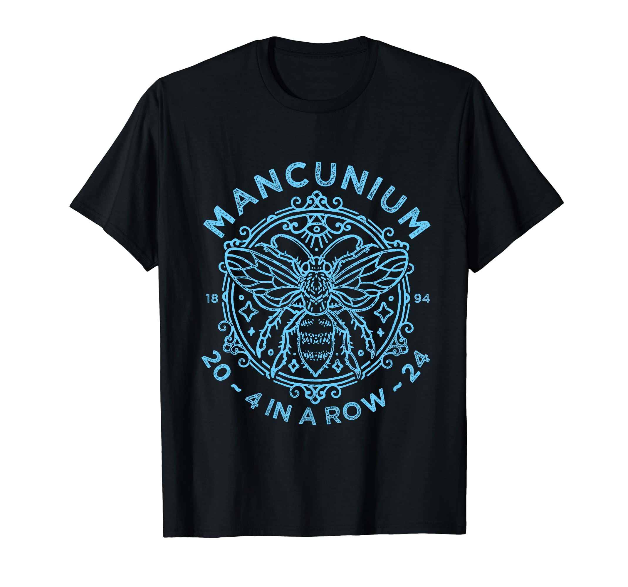 Mancunium Four Row Champions City 2024 T-Shirt - Custom Art Print Men Women - T-Shirt, Sweatshirt, Hoodie