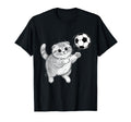 Soccer Kitten Playing Ball Funny Cat T-Shirt - Graphic Print Unisex - T-Shirt, Sweatshirt, Hoodie
