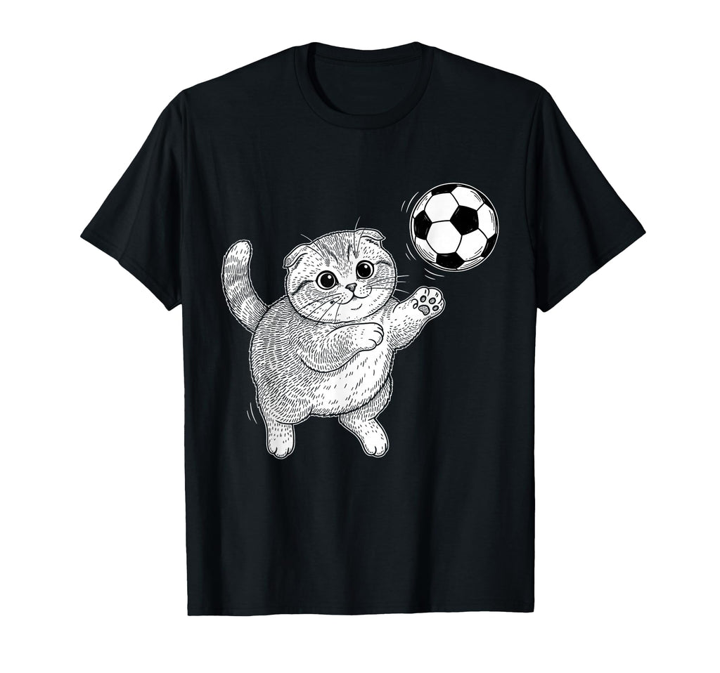 Soccer Kitten Playing Ball Funny T-Shirt - Casual Everyday Wear for Adults - T-Shirt, Sweatshirt, Hoodie