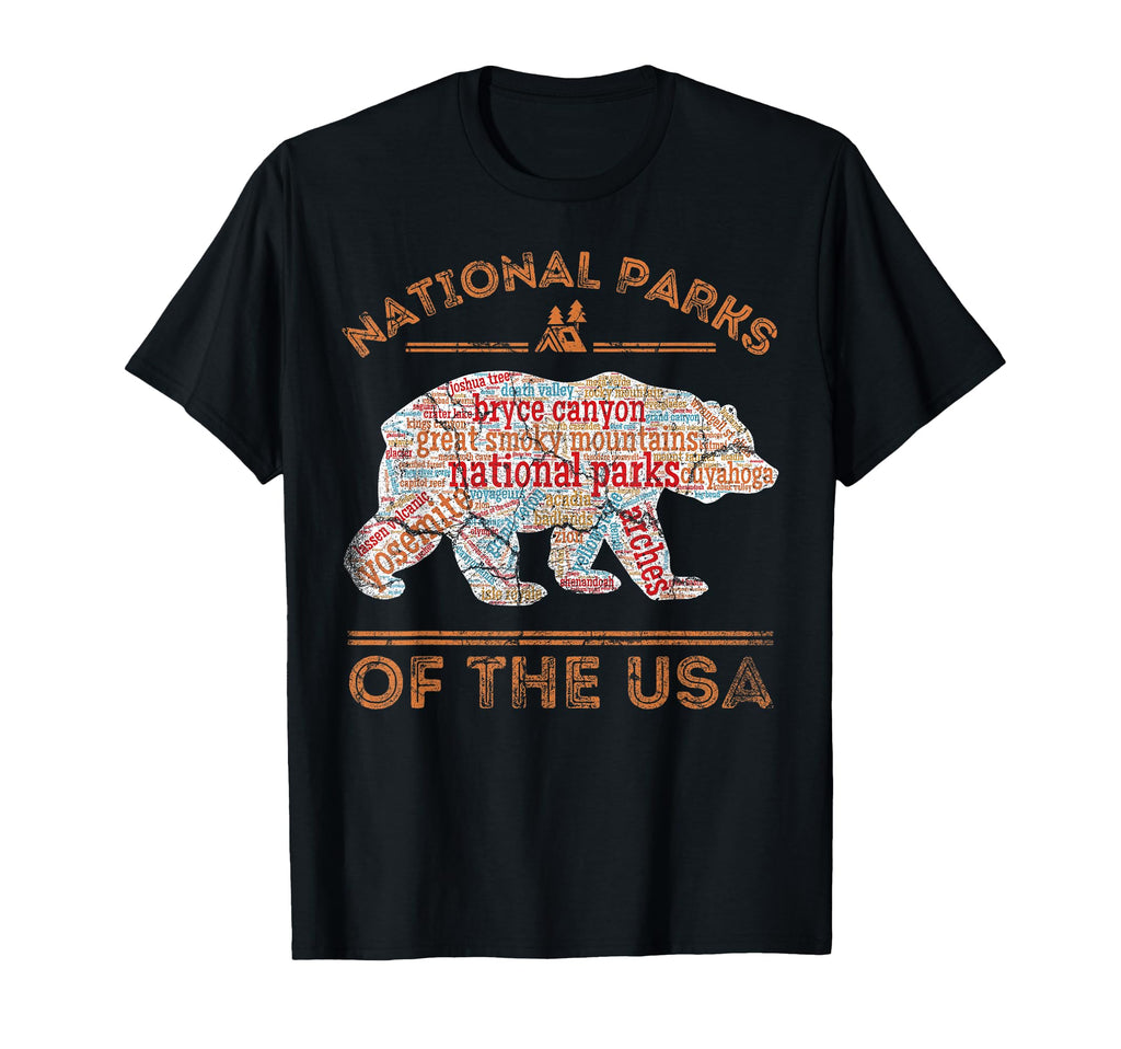 National Parks Bear Hiking Travel T-Shirt - Trendy Graphic Men Women - T-Shirt, Sweatshirt, Hoodie