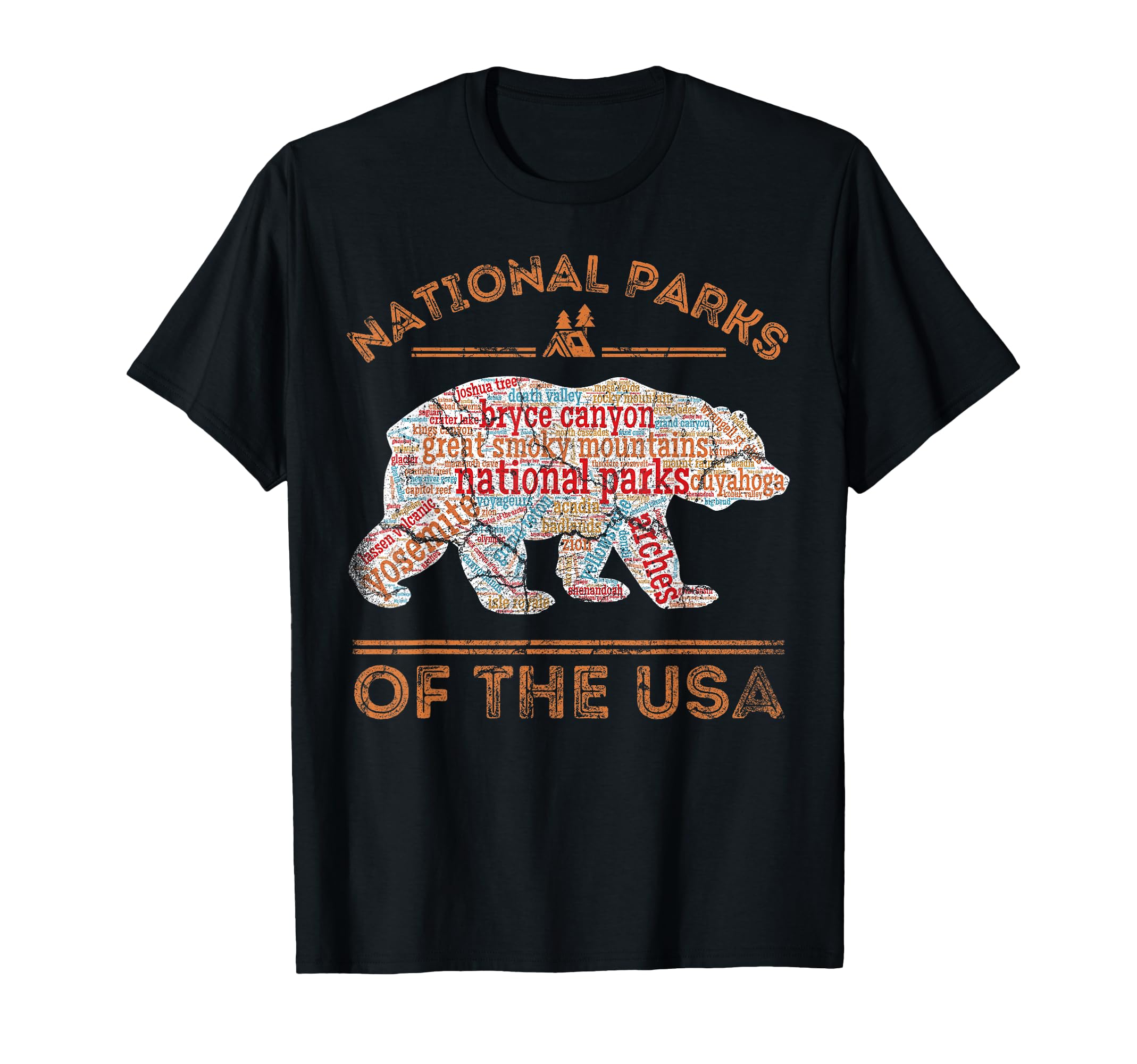 National Parks Bear Hiking Travel T-Shirt - Trendy Graphic Men Women - T-Shirt, Sweatshirt, Hoodie