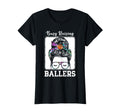 Busy Raising Ballers Football Mom Messy Bun T-Shirt - Graphic Print Unisex - T-Shirt, Sweatshirt, Hoodie
