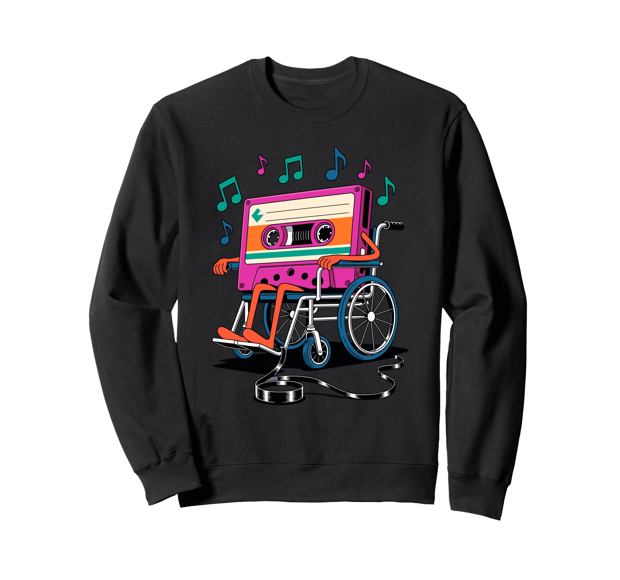 Wheelchair Cassette Player Music Sweatshirt - Fun Novelty Design Unisex - T-Shirt, Sweatshirt, Hoodie