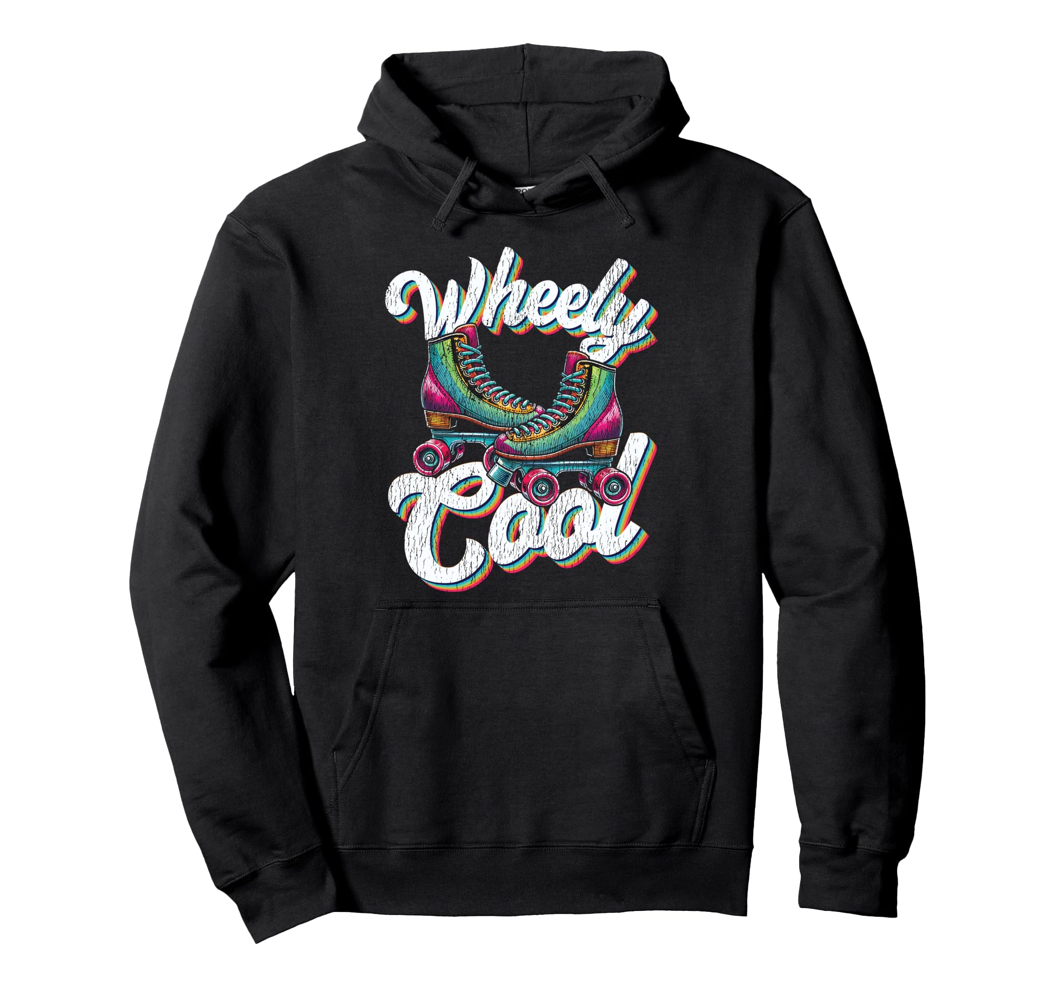 Roller Skating Skate 1970S Wheely Hoodie - Aesthetic Graphic Unisex - T-Shirt, Sweatshirt, Hoodie