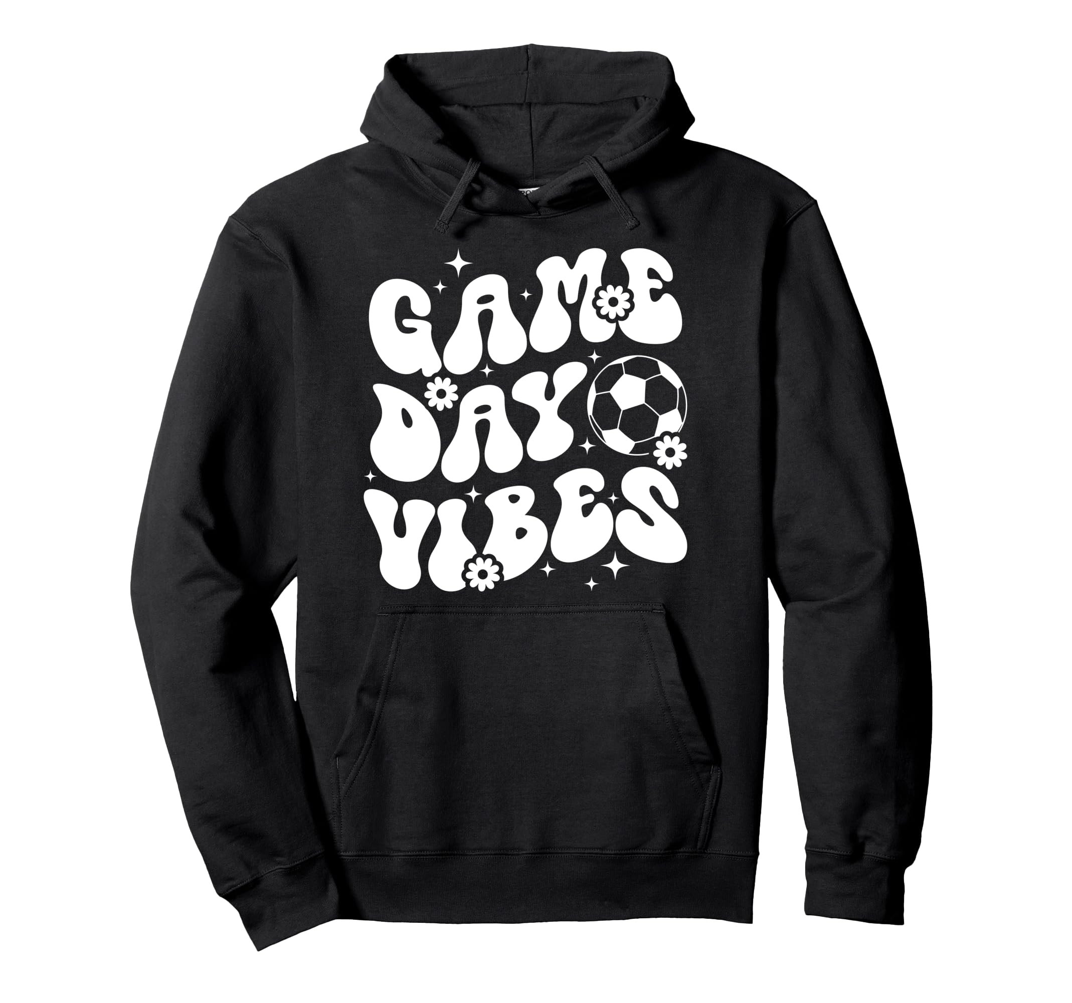 Groovy Soccer Game Day Vibes Game Day Soccer Hoodie - Graphic Print Unisex - T-Shirt, Sweatshirt, Hoodie