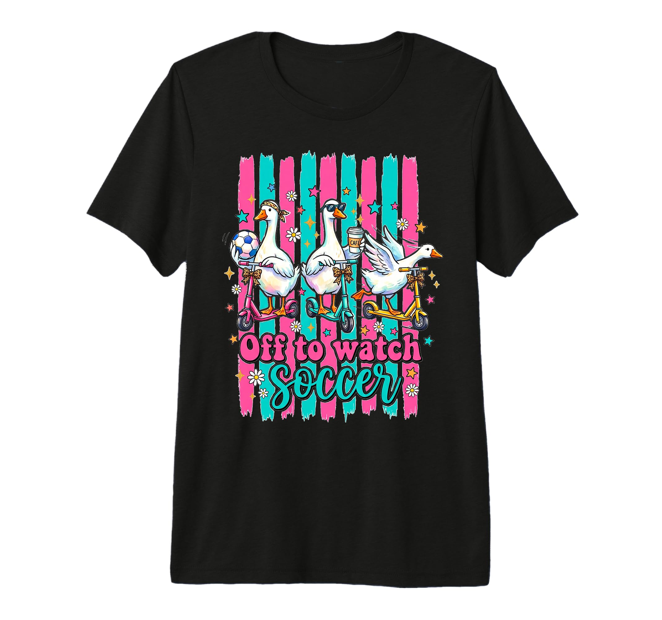Off To Watch Soccer Silly Goose Funny T-Shirt - Minimalist Print Men Women - T-Shirt, Sweatshirt, Hoodie
