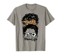 Mom Life Messy Bun Curly Hair Hockey T-Shirt - Aesthetic Graphic Men Women - T-Shirt, Sweatshirt, Hoodie