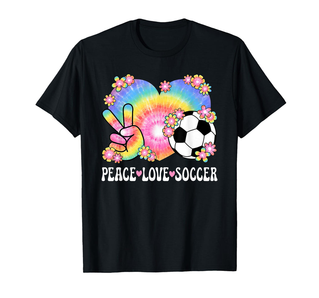 Peace Love Soccer Lover 60S 70S Hippie T-Shirt - Custom Art Print Unisex - T-Shirt, Sweatshirt, Hoodie