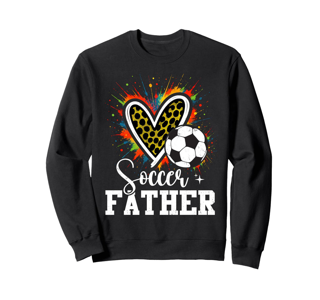 Soccer Father Leopard Heart Sweatshirt - Custom Art Print Men Women - T-Shirt, Sweatshirt, Hoodie