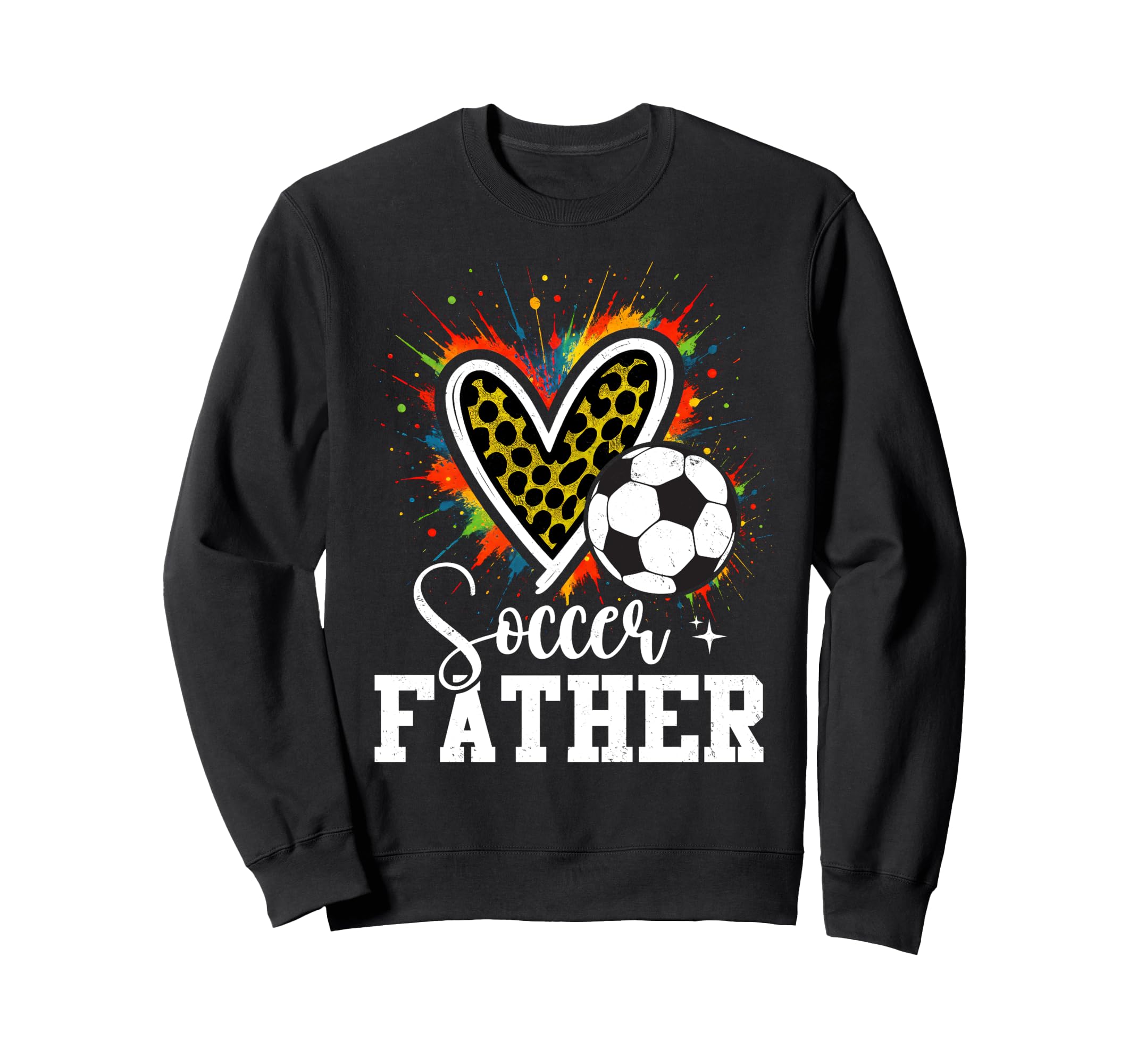 Soccer Father Leopard Heart Sweatshirt - Custom Art Print Men Women - T-Shirt, Sweatshirt, Hoodie