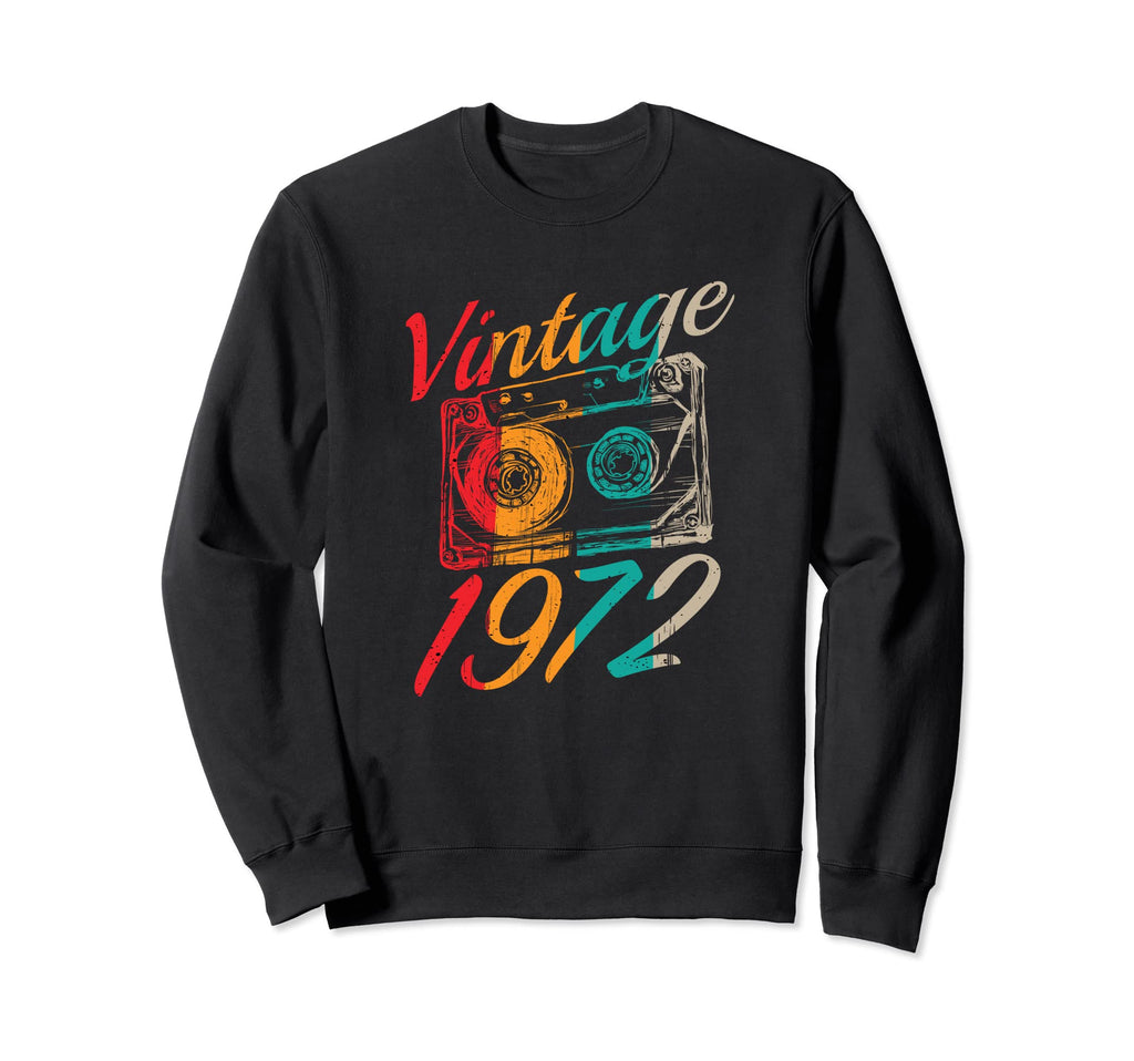 1972 50Th Cassette Tape Sweatshirt - Novelty Apparel for Adults - T-Shirt, Sweatshirt, Hoodie