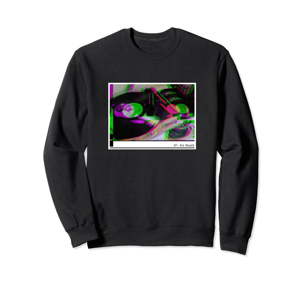 Music Records Vinyl Record Player Sweatshirt - Minimalist Print Unisex - T-Shirt, Sweatshirt, Hoodie