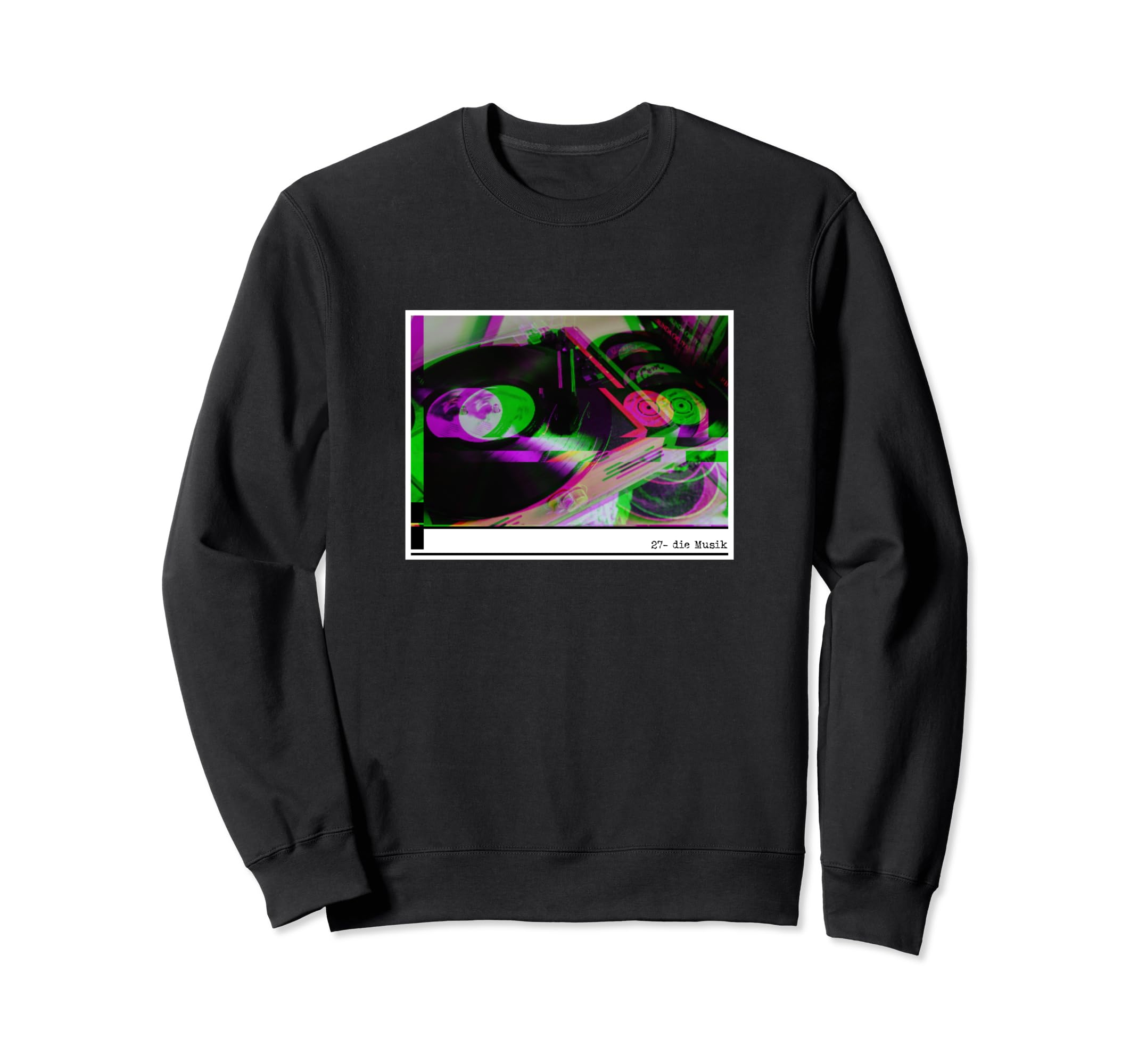 Music Records Vinyl Record Player Sweatshirt - Minimalist Print Unisex - T-Shirt, Sweatshirt, Hoodie