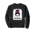 Funny Soccer Mom Messy Bun Ladies Sweatshirt - Fun Novelty Design Unisex - T-Shirt, Sweatshirt, Hoodie