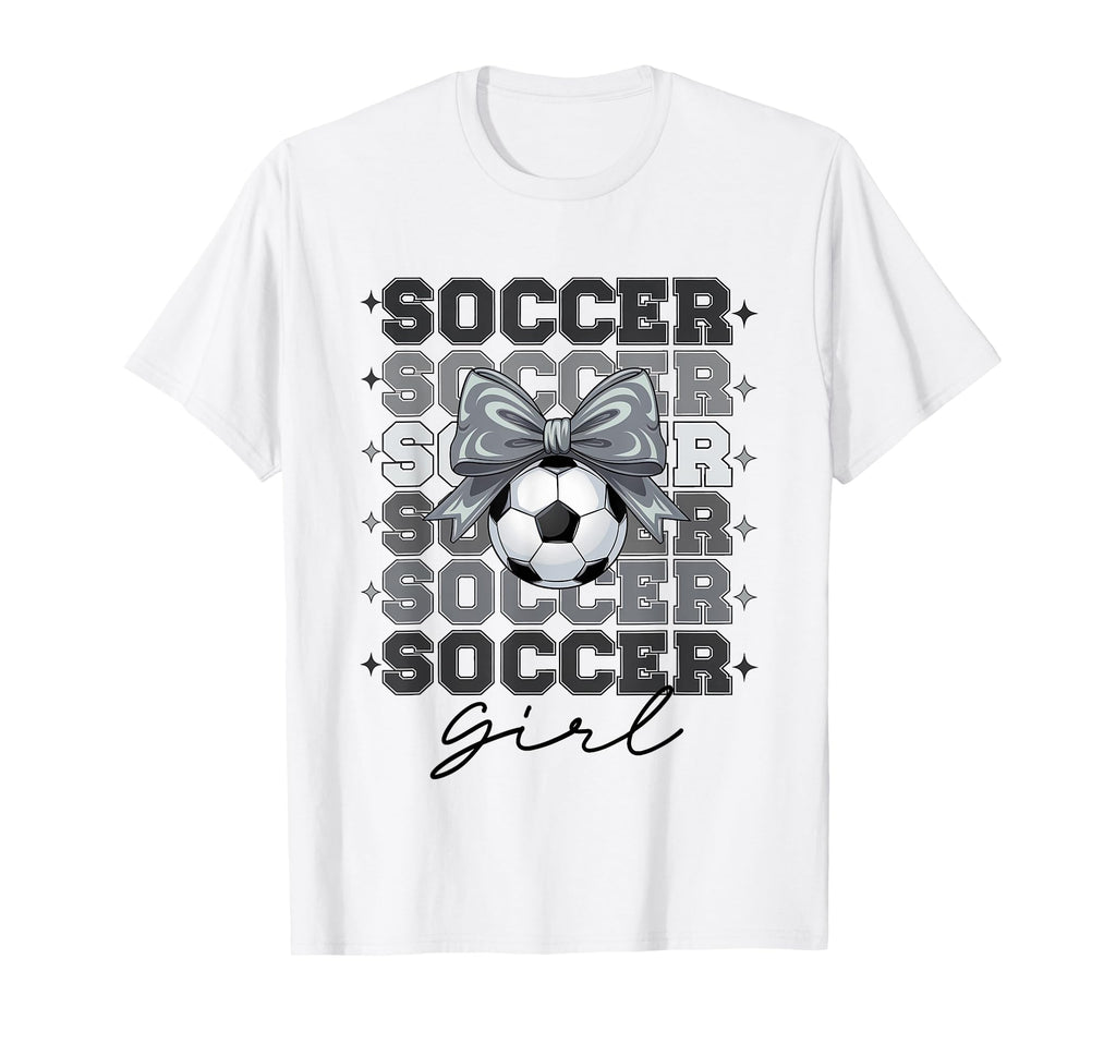 Groovy Soccer Coquette Bow Soccer T-Shirt - Fun Novelty Design Unisex - T-Shirt, Sweatshirt, Hoodie