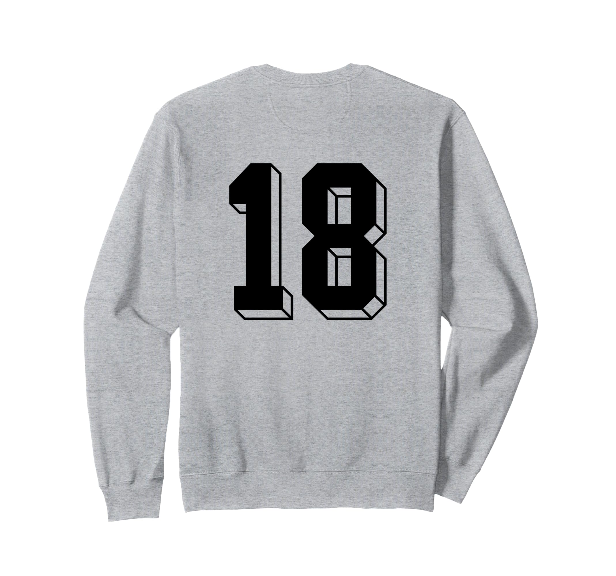 Number 18 Backside 80S 90S Team Sweatshirt - Fun Novelty Design Men Women - T-Shirt, Sweatshirt, Hoodie