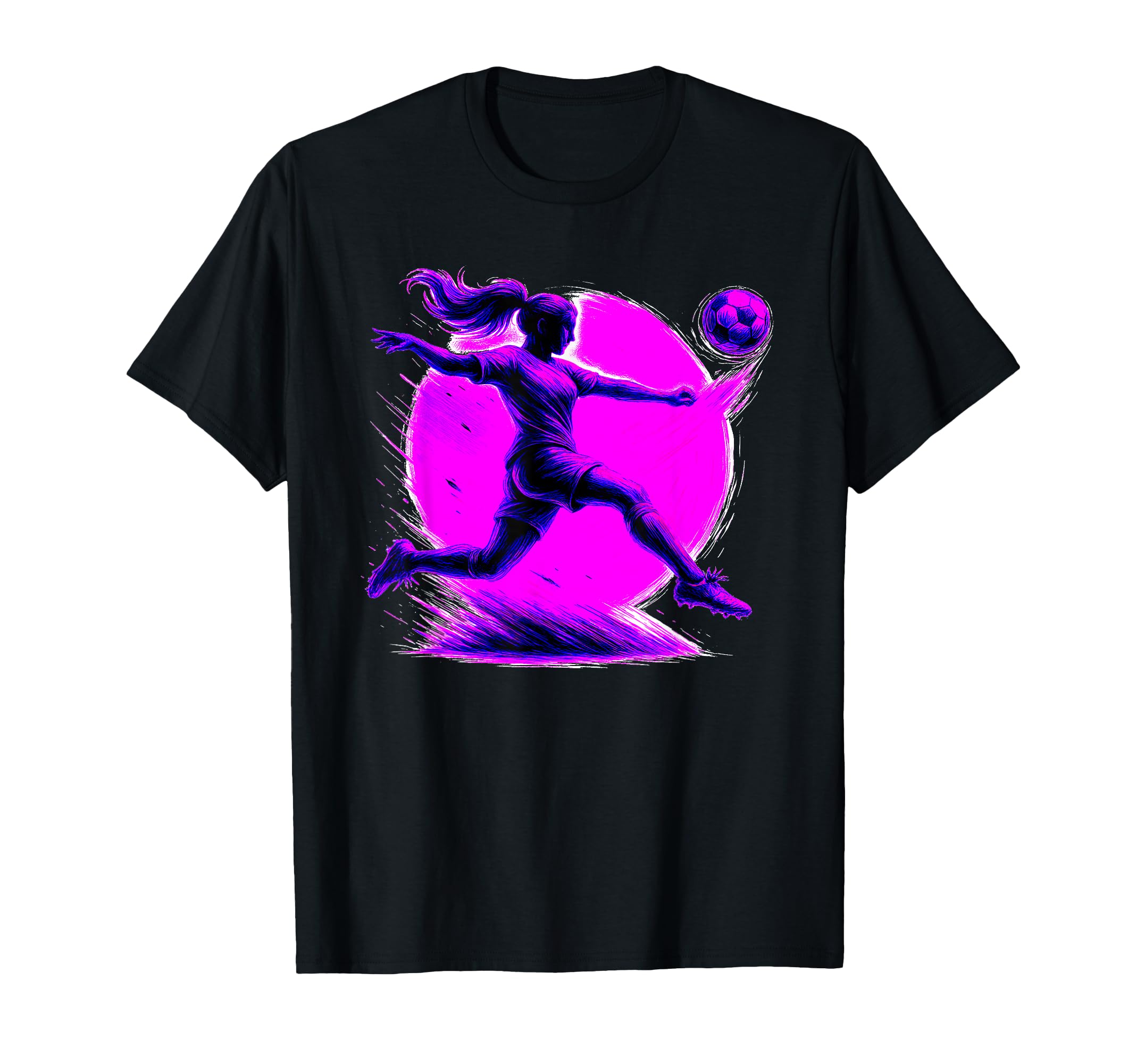 Soccer Player Powerful Kick Athletic T-Shirt - Graphic Print for Adults - T-Shirt, Sweatshirt, Hoodie