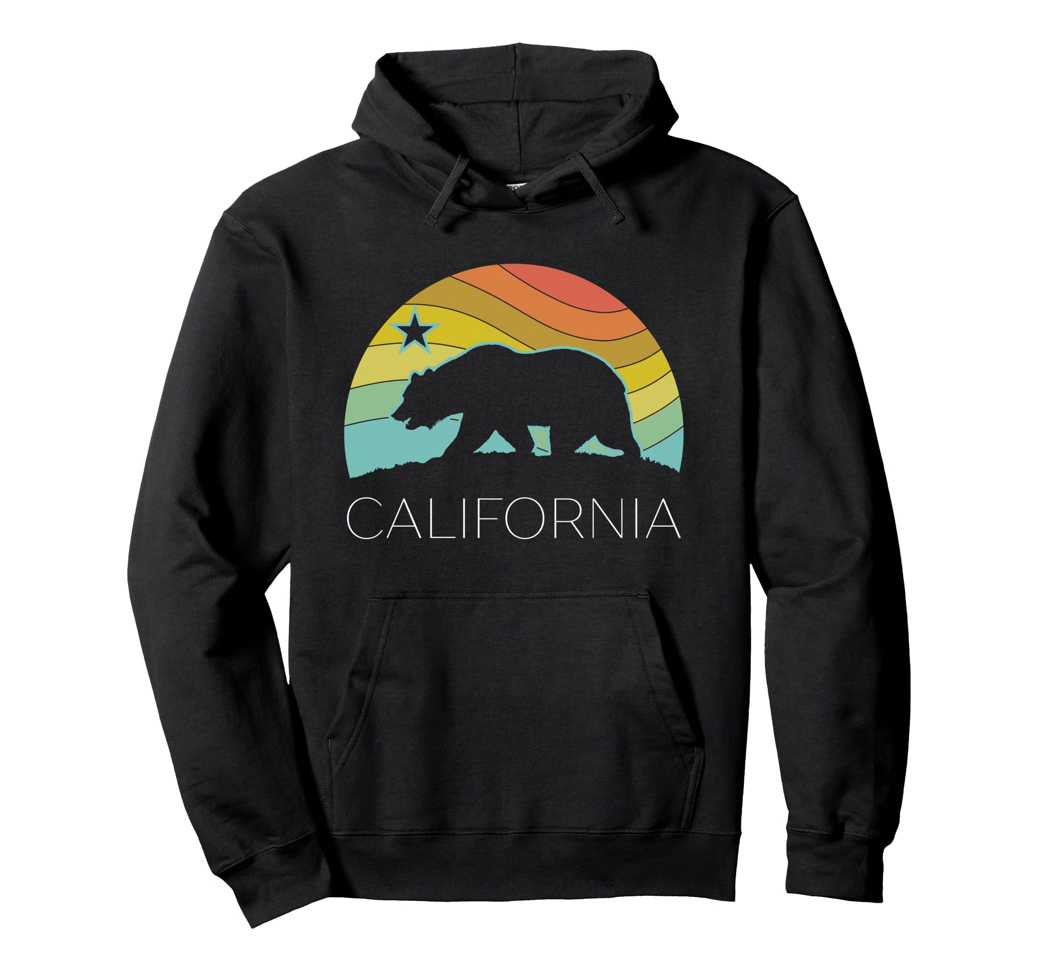 California Bear Beach Cali Pride Surf 70S Hoodie - Minimalist Print Unisex - T-Shirt, Sweatshirt, Hoodie