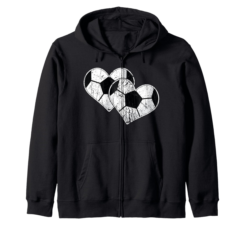 Soccer Hearts Ball Play Sports Gift Love T-Shirt - Novelty Apparel Unisex - T-Shirt, Sweatshirt, Hoodie