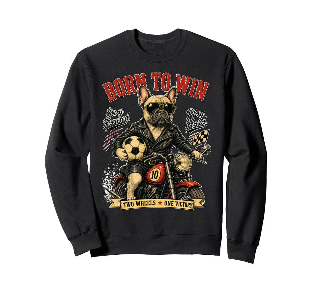 French Bulldog Motorbike Love Sweatshirt - Casual Everyday Wear Unisex - T-Shirt, Sweatshirt, Hoodie