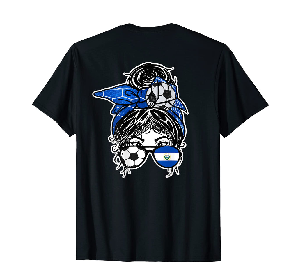 Messy Bun Hair Salvadorean Soccer El T-Shirt - Minimalist Print Unisex - T-Shirt, Sweatshirt, Hoodie