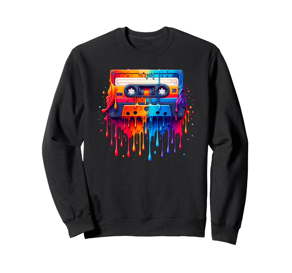 Dripping Paint Art Cassette Player Sweatshirt - Fun Novelty Design Unisex - T-Shirt, Sweatshirt, Hoodie