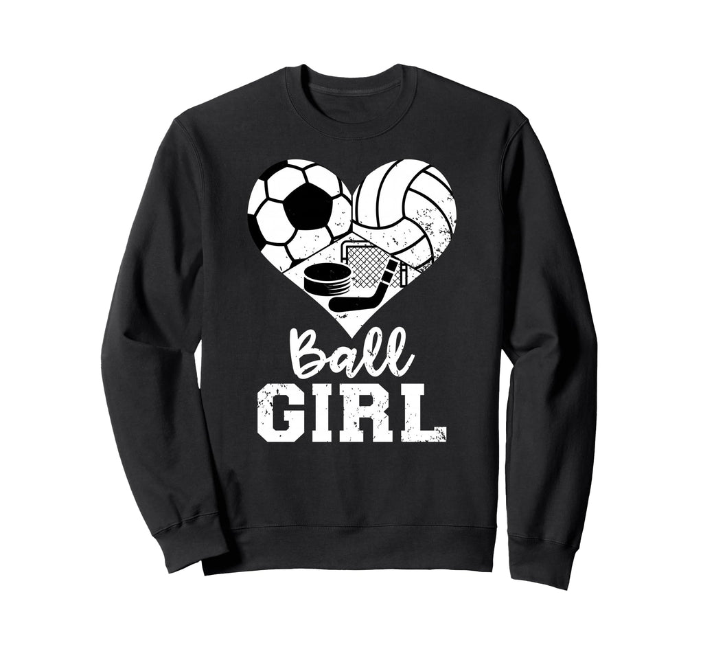 Ball Heart Soccer Volleyball Sweatshirt - Streetwear Style for Adults - T-Shirt, Sweatshirt, Hoodie
