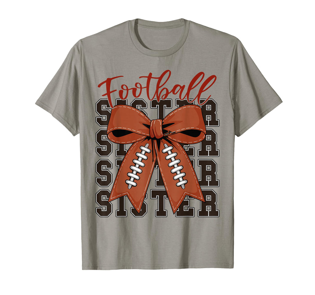 Football Sister Coquette Bow Football T-Shirt - Minimalist Print Unisex - T-Shirt, Sweatshirt, Hoodie