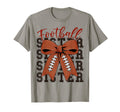 Football Sister Coquette Bow Football T-Shirt - Minimalist Print Unisex - T-Shirt, Sweatshirt, Hoodie