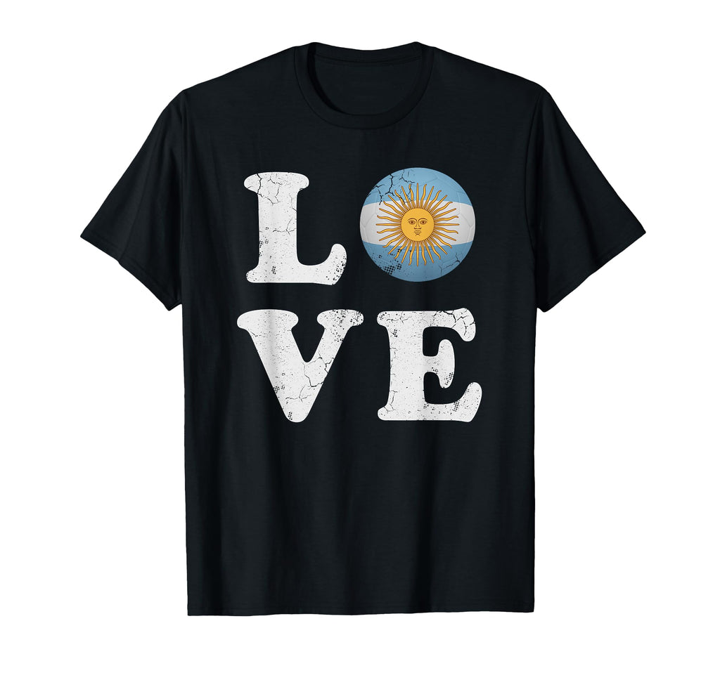 Love Argentina Flag Soccer Ball T-Shirt - Minimalist Print Unisex - T-Shirt, Sweatshirt, Hoodie