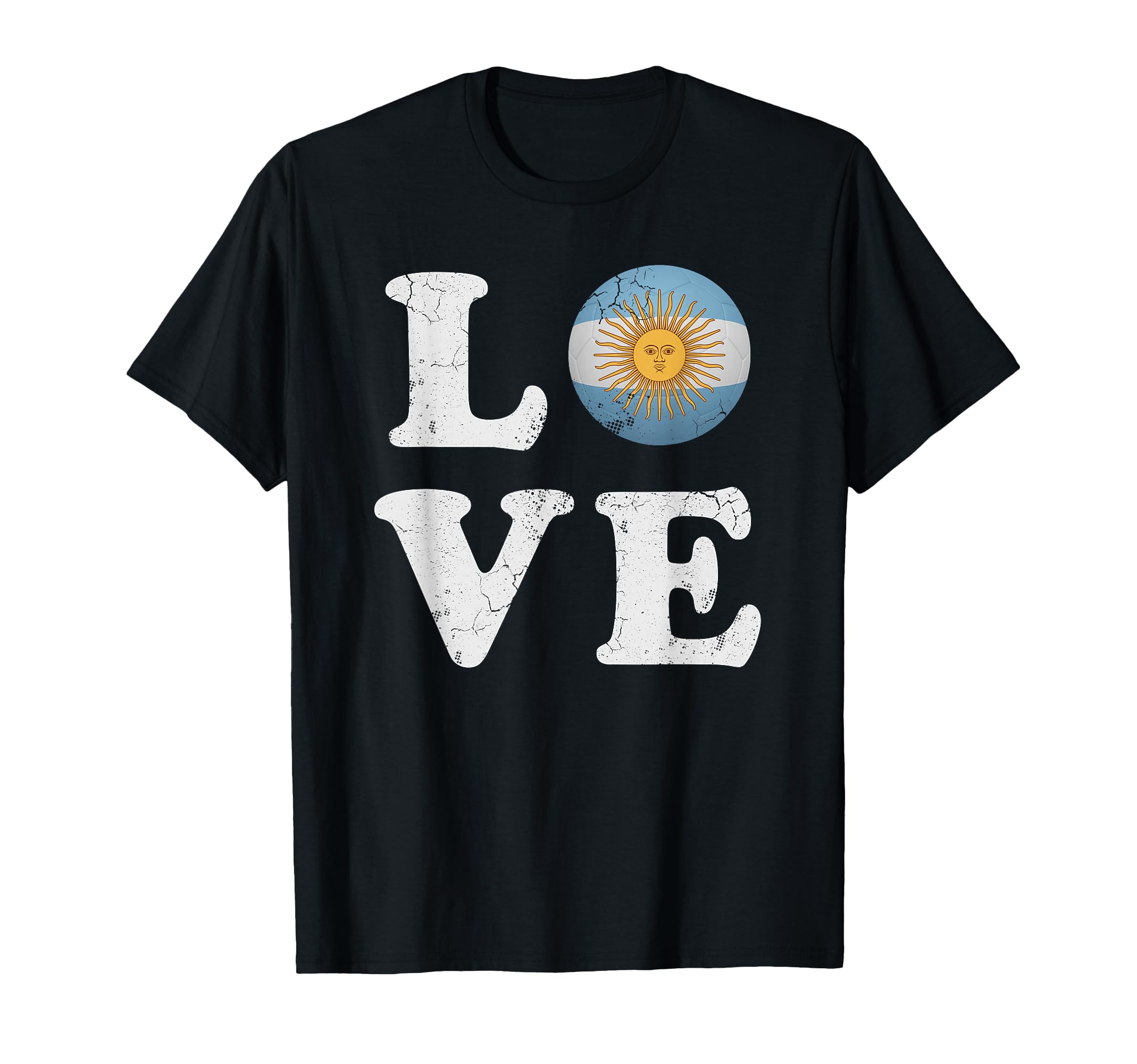 Love Argentina Flag Soccer Ball T-Shirt - Minimalist Print Unisex - T-Shirt, Sweatshirt, Hoodie