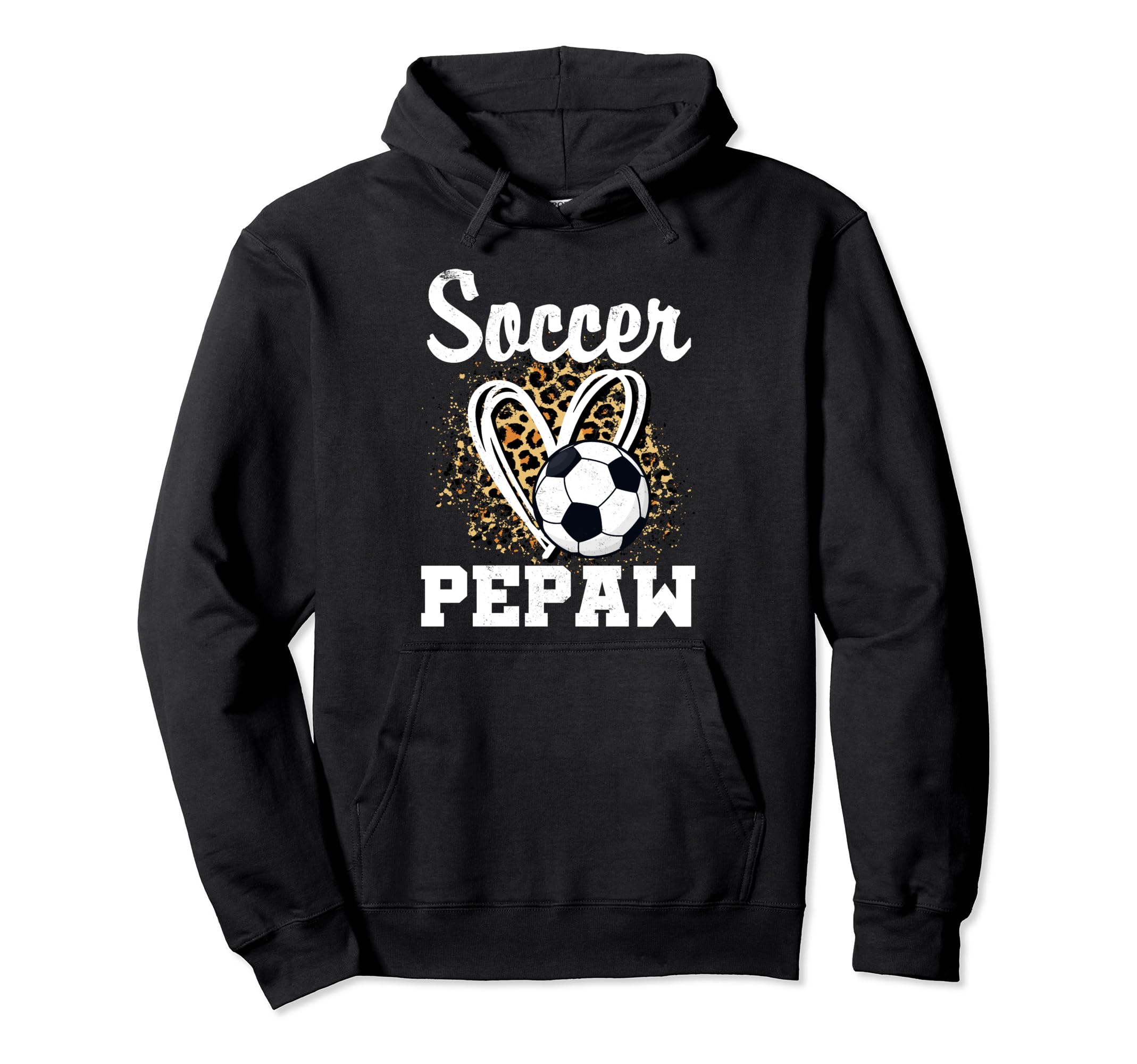Soccer Pepaw Leopard Heart Matching Hoodie - Fun Novelty Design Unisex - T-Shirt, Sweatshirt, Hoodie