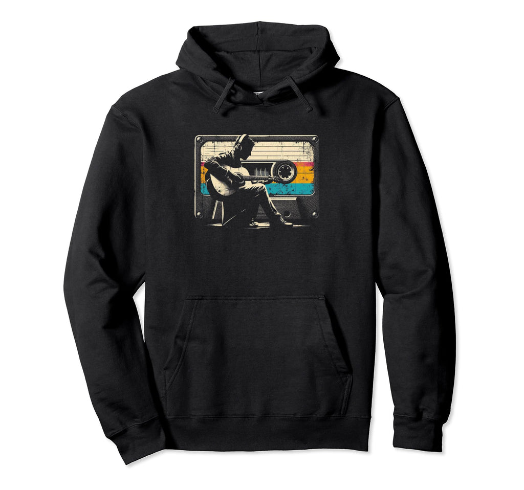 Cassette Guitarist Nostalgic Music Hoodie - Streetwear Style Men Women - T-Shirt, Sweatshirt, Hoodie