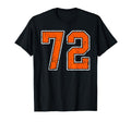 Distressed Orange White Number 72 Jersey T-Shirt - Novelty Apparel Unisex - T-Shirt, Sweatshirt, Hoodie