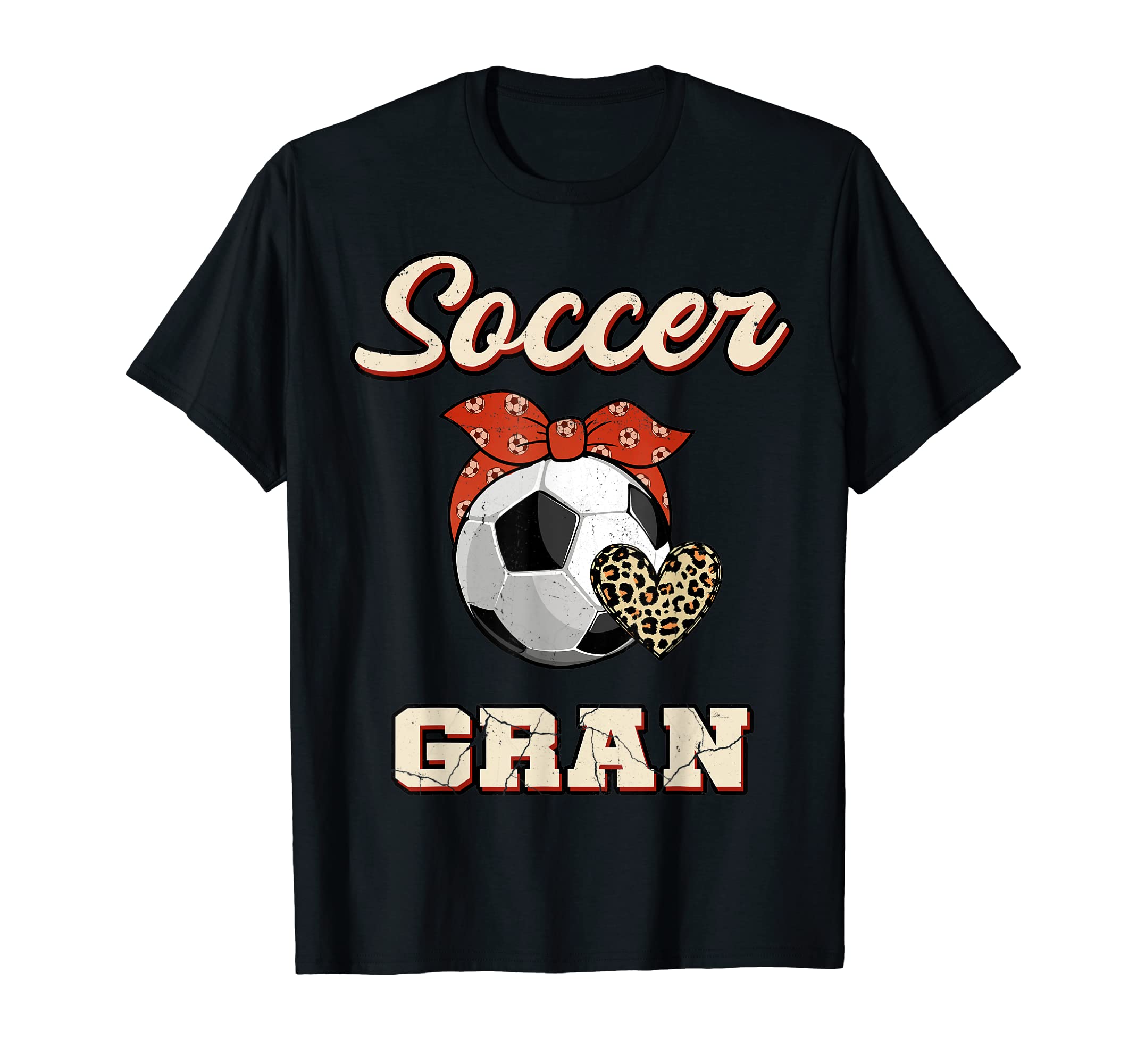 Soccer Gran Bandana Leopard Heart T-Shirt - Aesthetic Graphic for Adults - T-Shirt, Sweatshirt, Hoodie