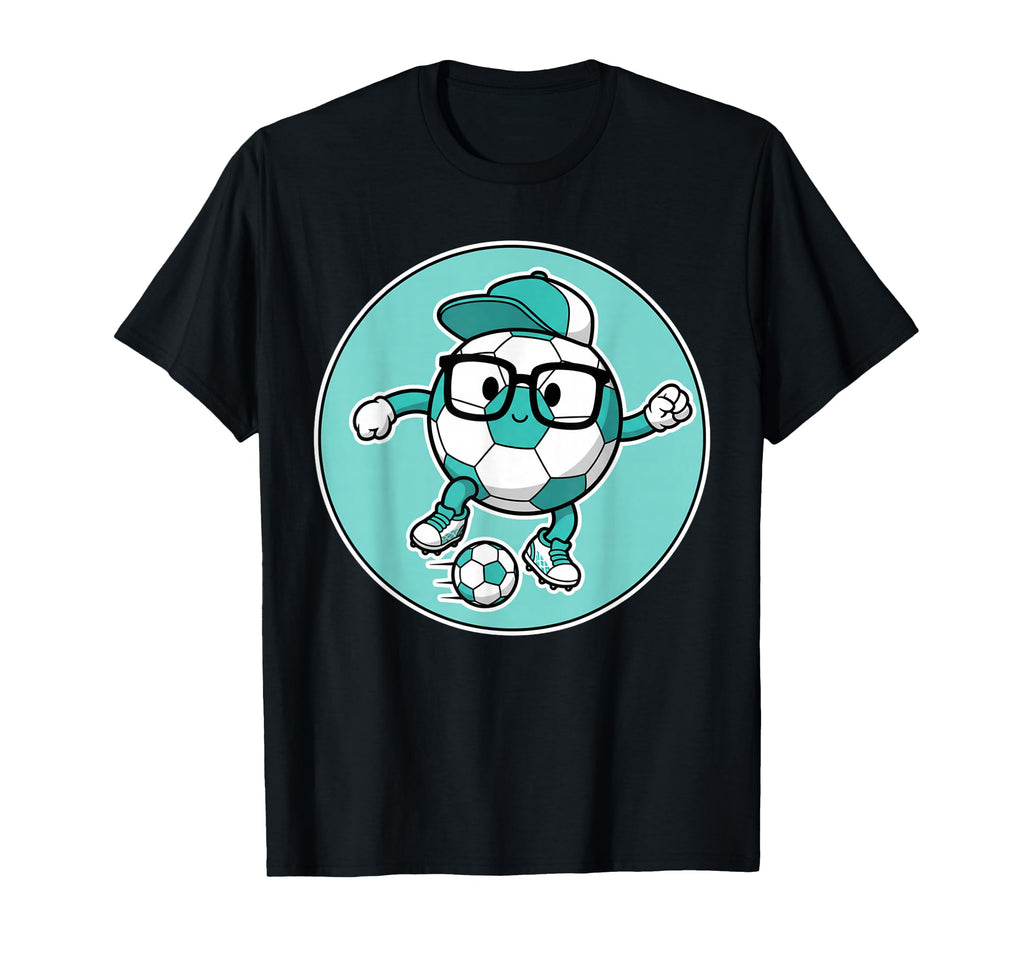 Funny Soccer Ball Character Glasses T-Shirt - Trendy Graphic for Adults - T-Shirt, Sweatshirt, Hoodie