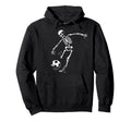Funny Skeleton Playing Soccer Hoodie - Novelty Apparel for Adults - T-Shirt, Sweatshirt, Hoodie