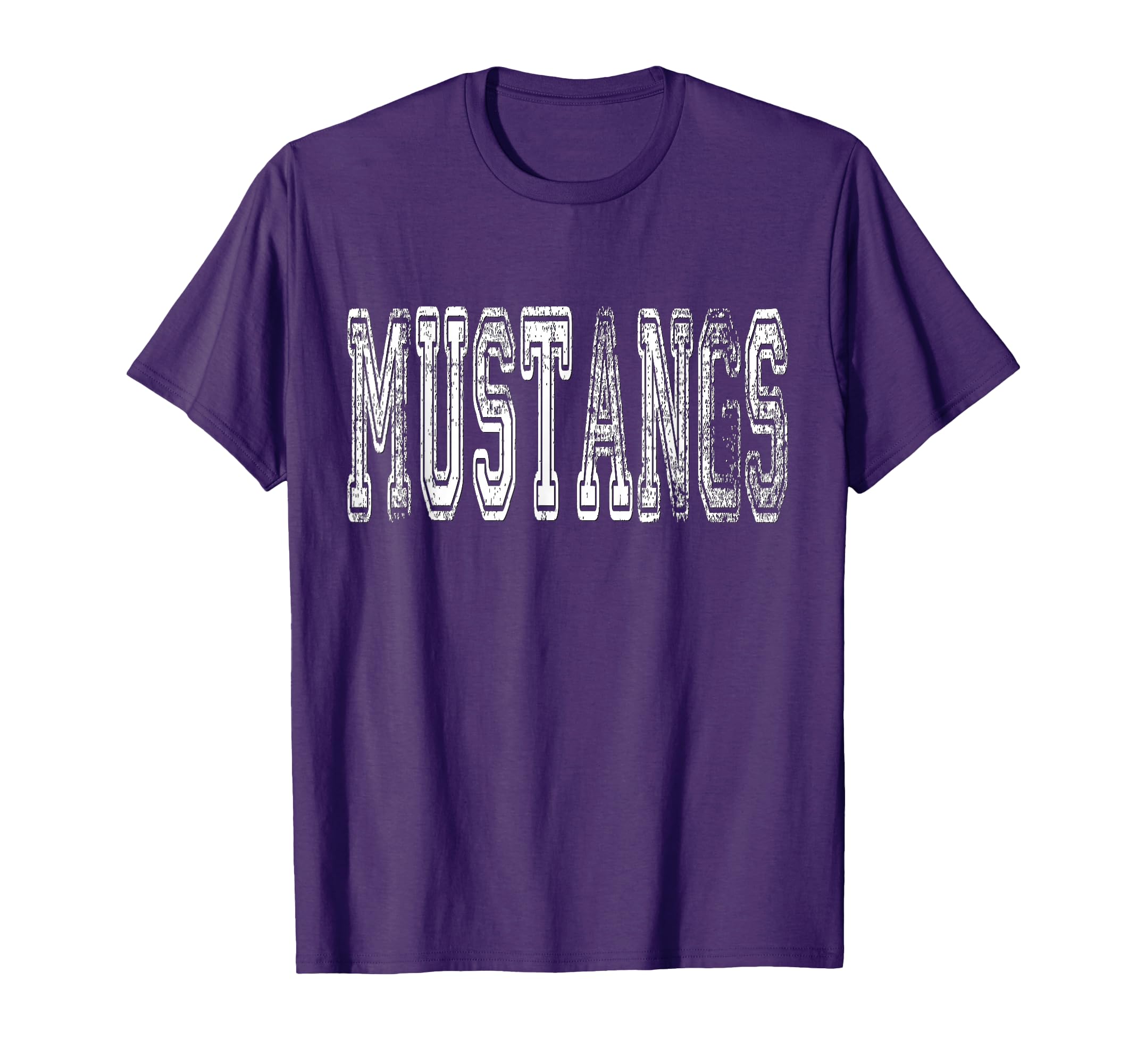 Mustangs Mascot Distressed School T-Shirt - Custom Art Print Men Women - T-Shirt, Sweatshirt, Hoodie