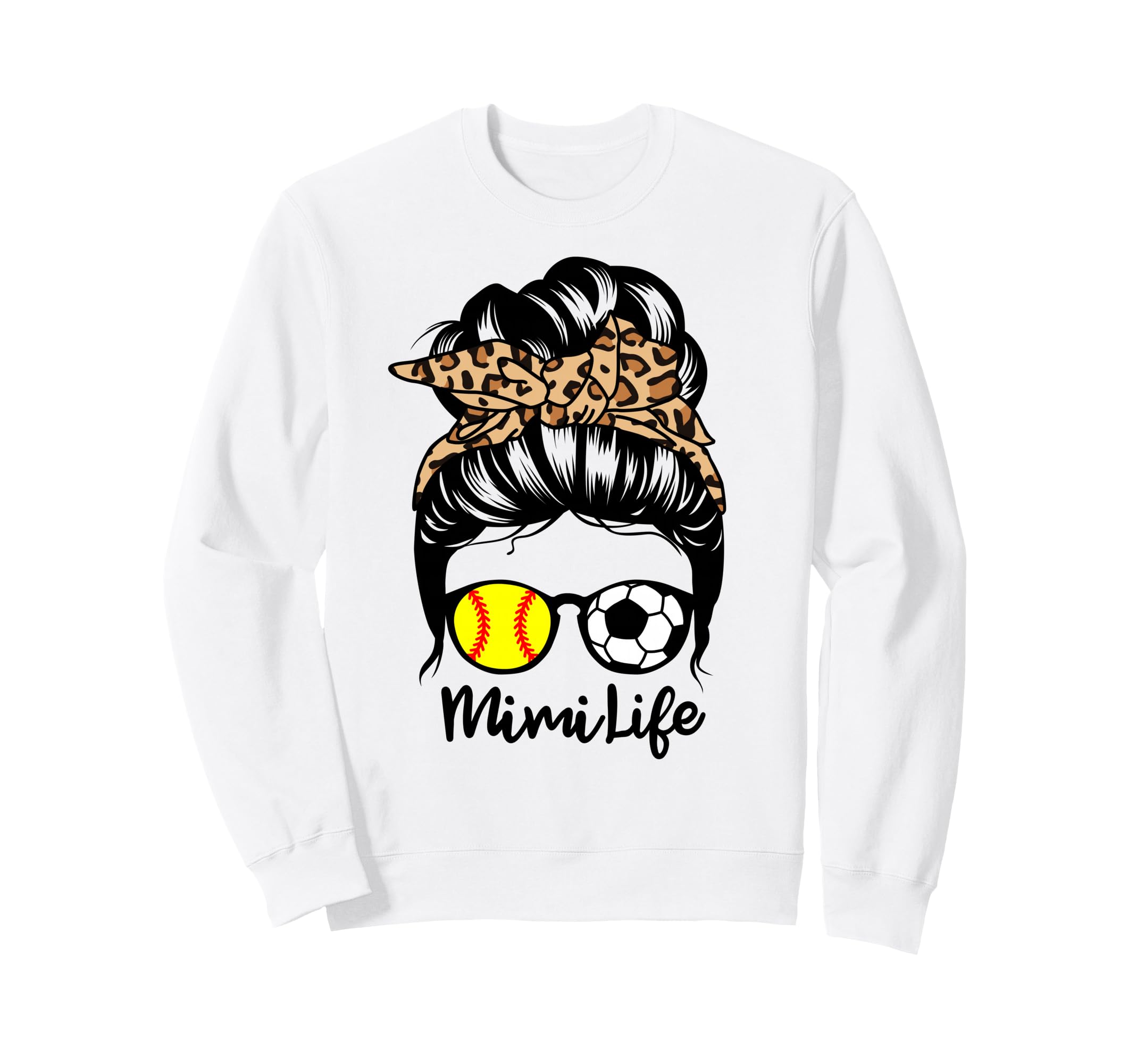 Mimi Life Messy Bun Hair Funny Sweatshirt - Graphic Print for Adults - T-Shirt, Sweatshirt, Hoodie