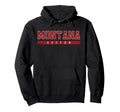 Montana Soccer Red Text Hoodie - Streetwear Style for Adults - T-Shirt, Sweatshirt, Hoodie
