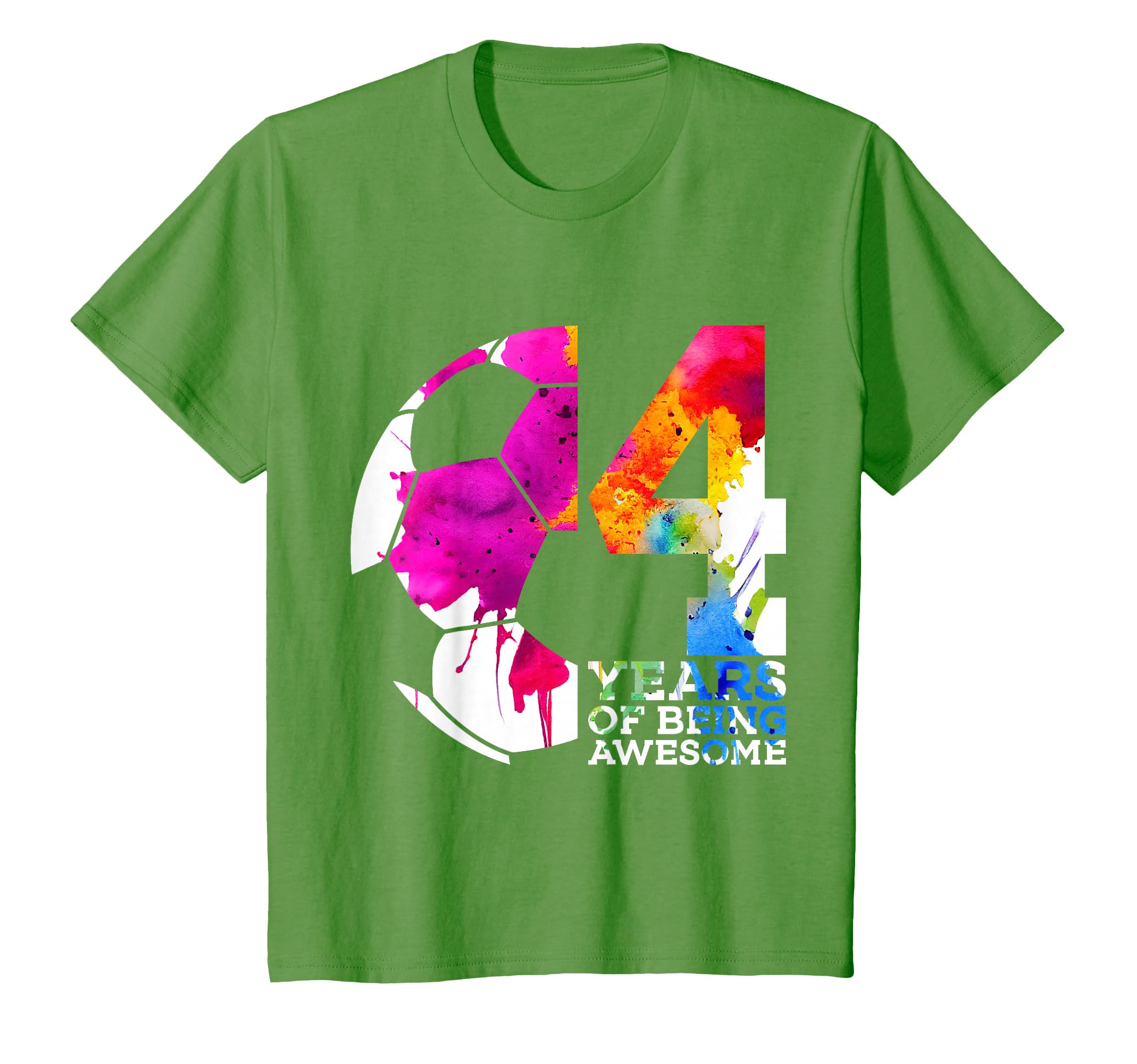 4 Years Being Awesome Soccer 4Th Birthday T-Shirt - Minimalist Print Unisex - T-Shirt, Sweatshirt, Hoodie
