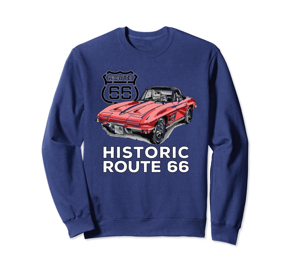 Route 66 Historic Sports Car Sweatshirt - Streetwear Style Unisex - T-Shirt, Sweatshirt, Hoodie