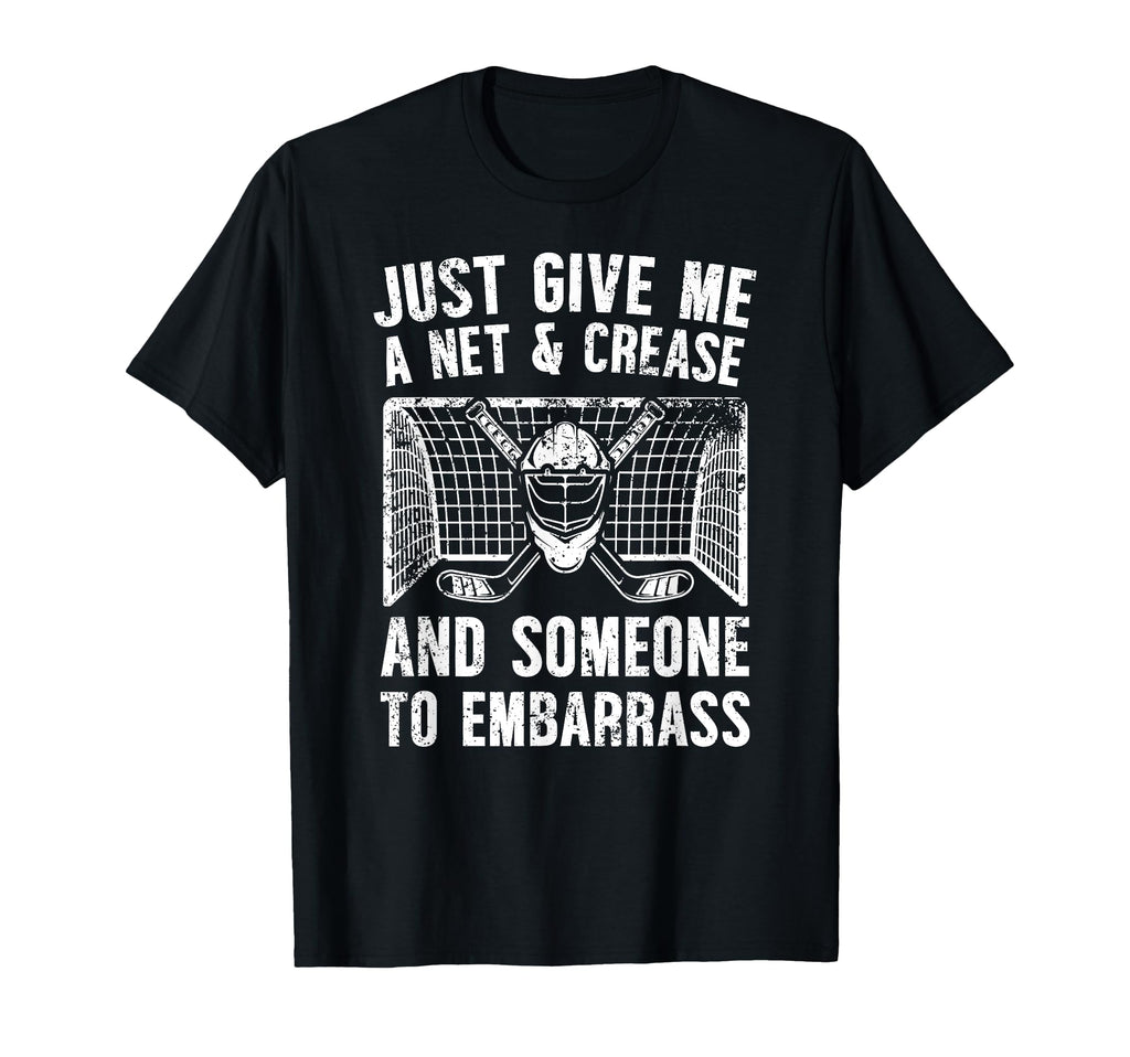 Net Crease Ice Hockey Goalkeeper Ice T-Shirt - Minimalist Print Men Women - T-Shirt, Sweatshirt, Hoodie
