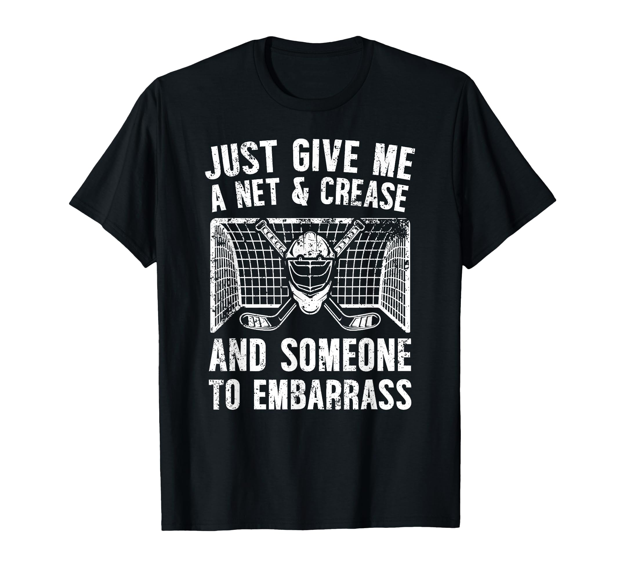 Net Crease Ice Hockey Goalkeeper Ice T-Shirt - Minimalist Print Men Women - T-Shirt, Sweatshirt, Hoodie